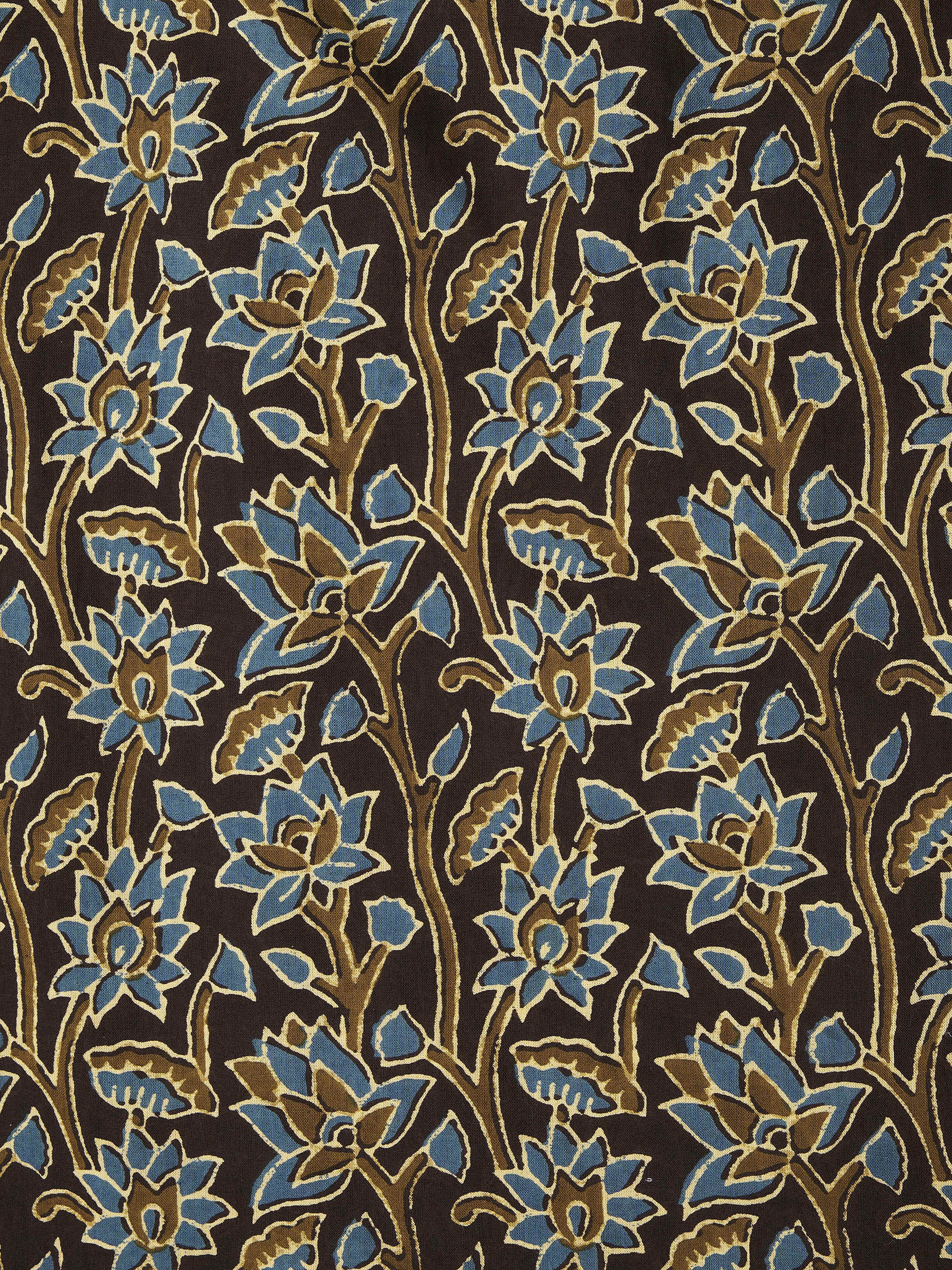 Brown Printed Sleeveless V-Neck Cotton Top