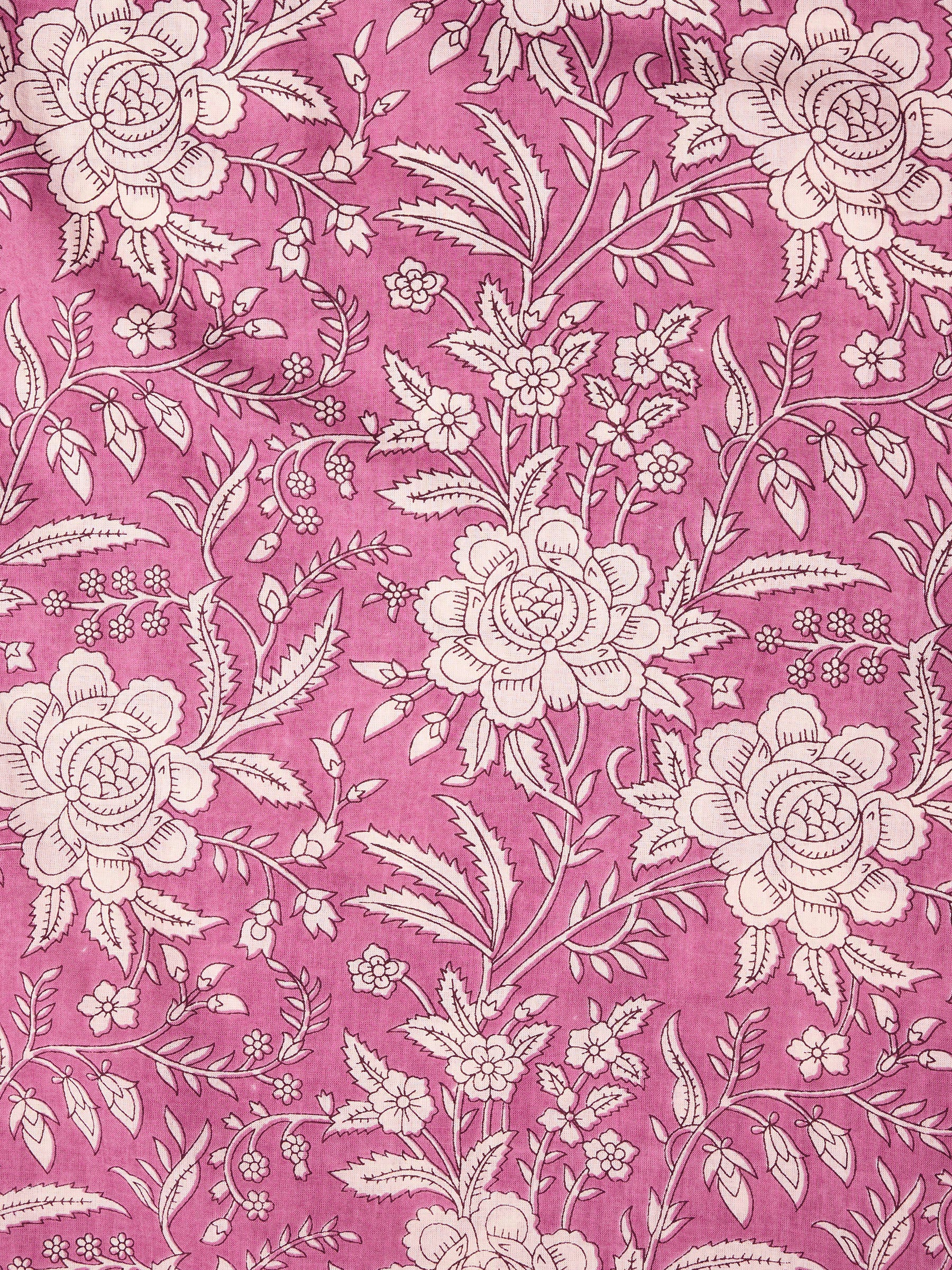 Pink Printed Sleeveless V-Neck Cotton Top