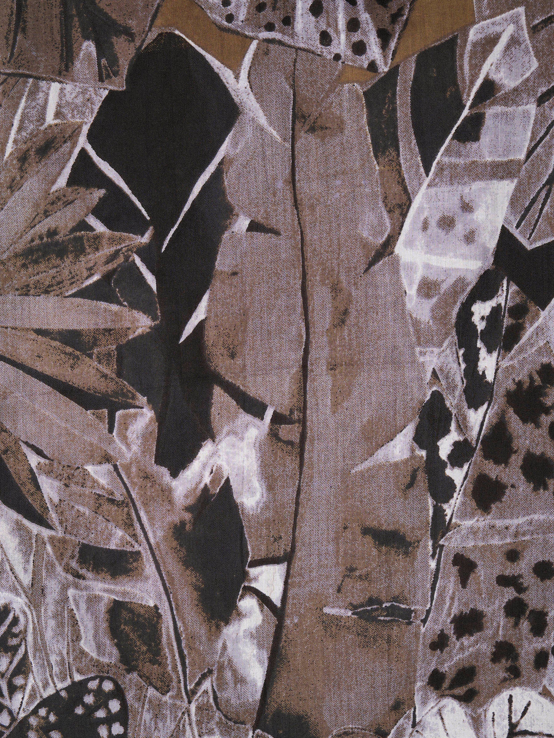 Grey Printed Sleeveless V-Neck Cotton Top