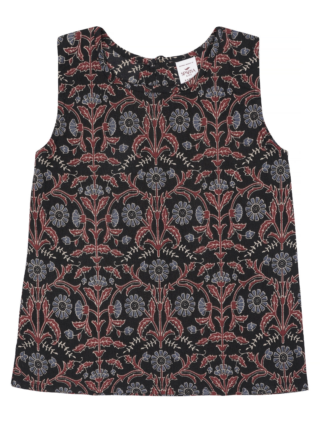 Kids Sleeveless Cotton Top (Black)