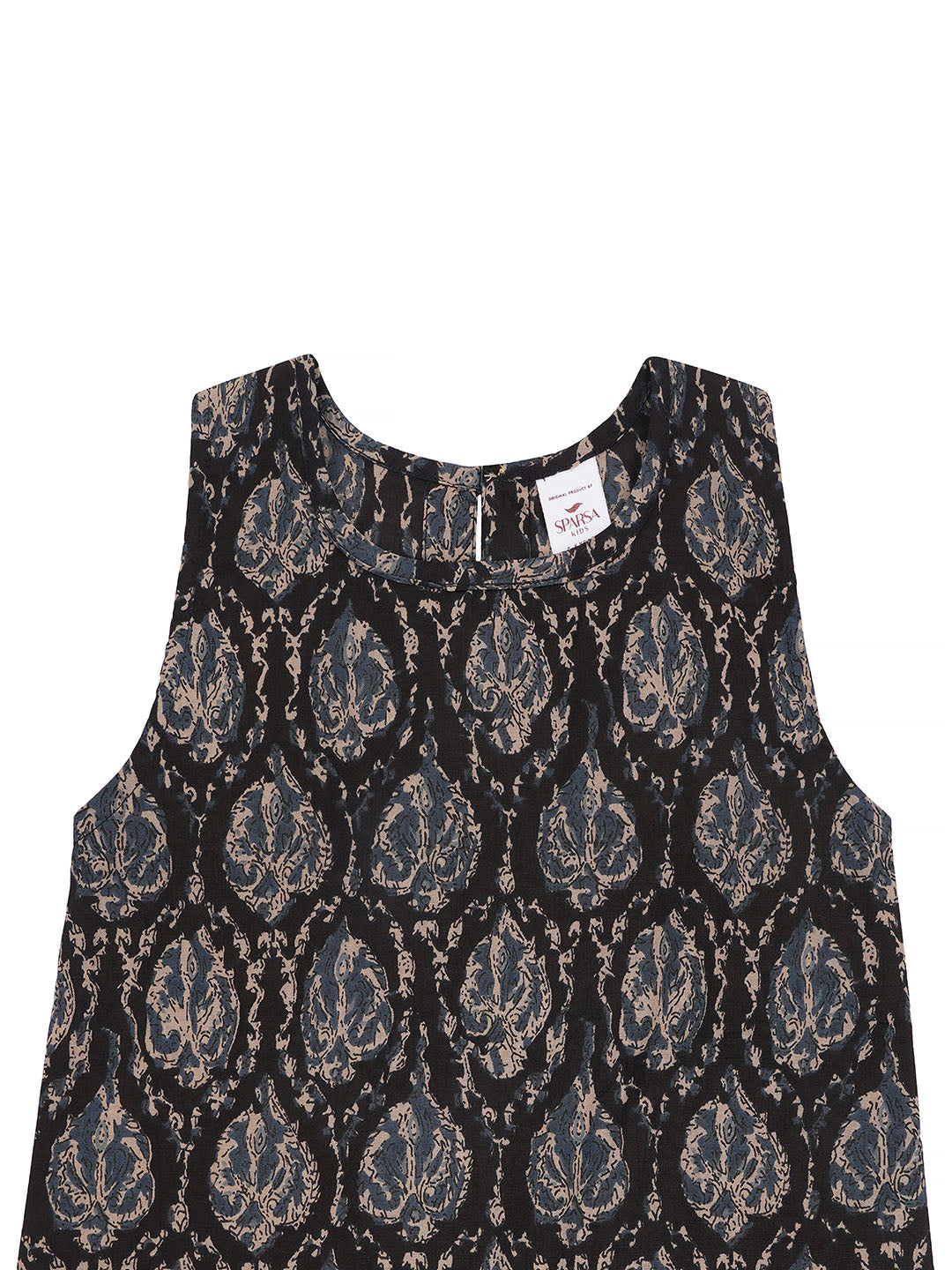 Kids Sleeveless Cotton Top (Black)