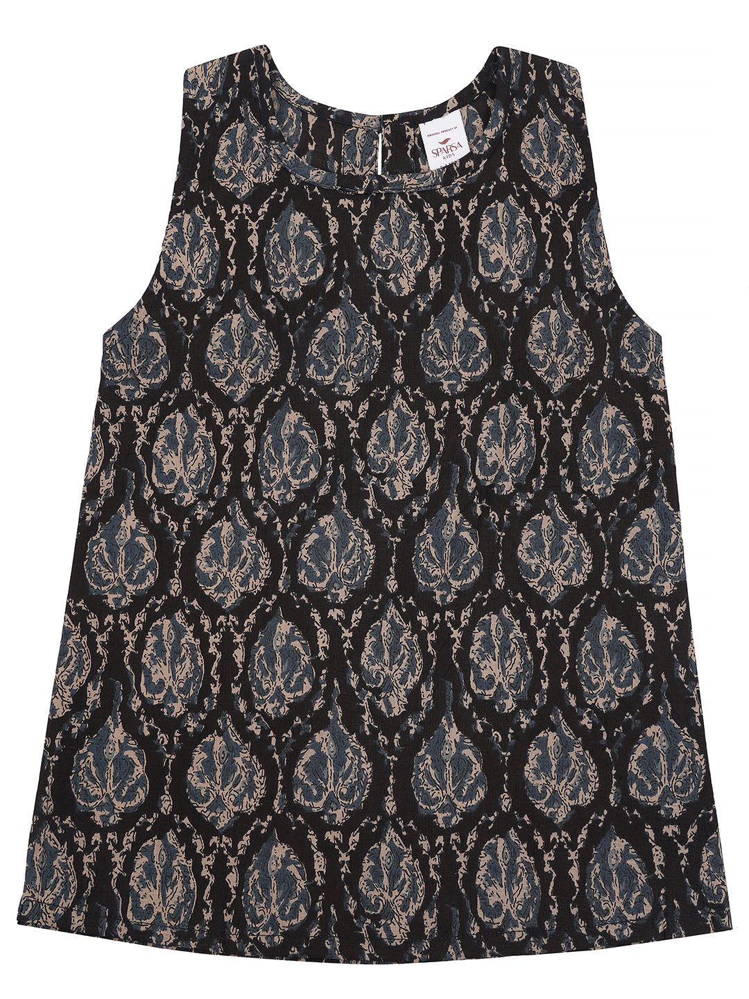Kids Sleeveless Cotton Top (Black)