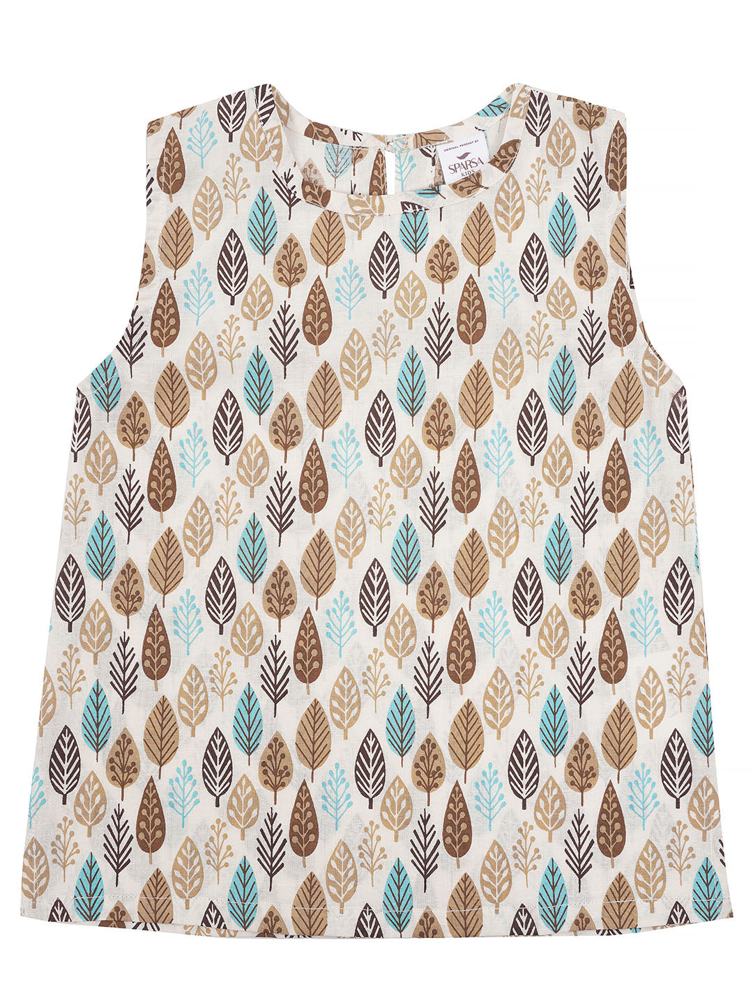Kids Sleeveless Cotton Top (White)
