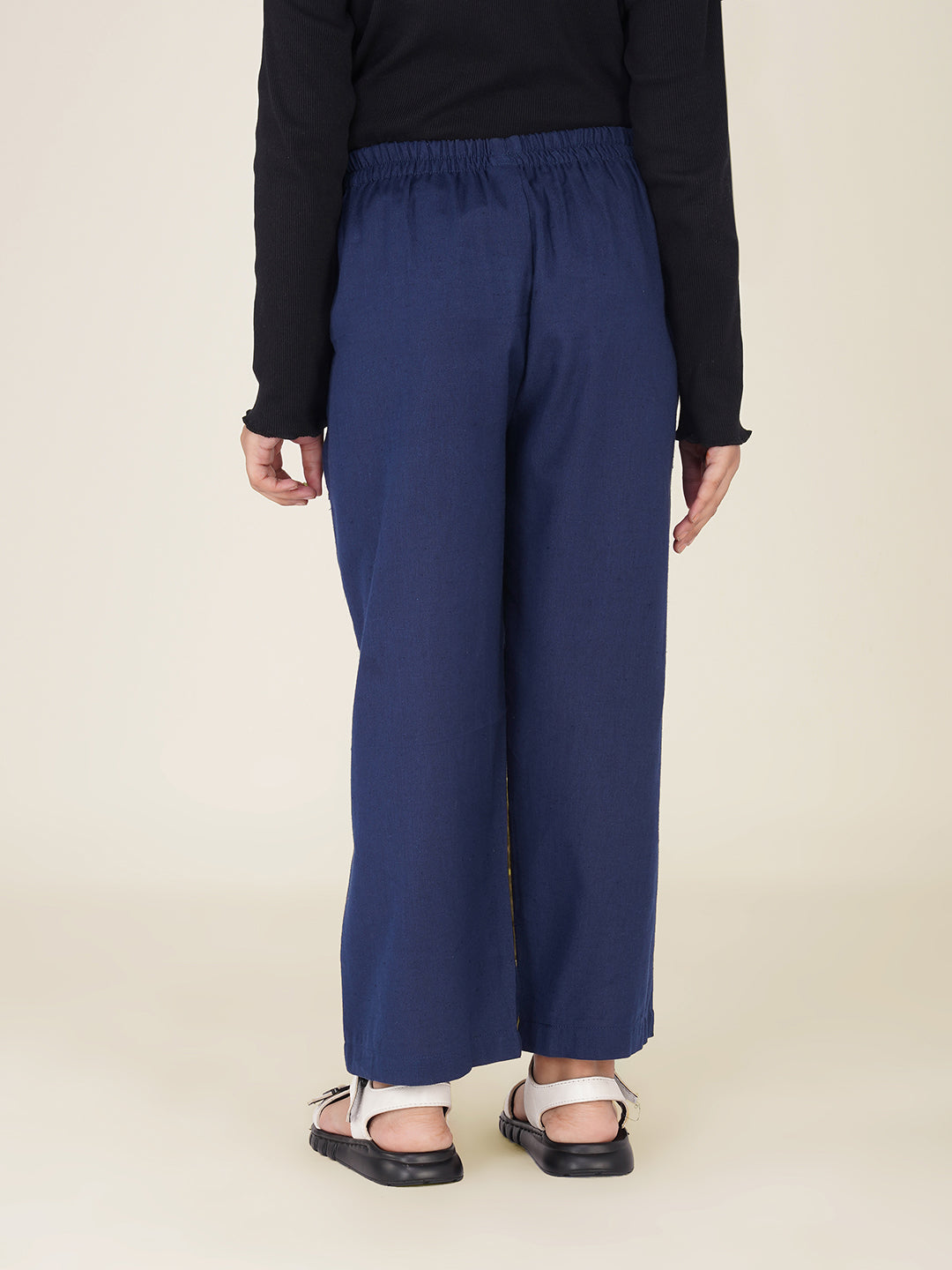 Kids Navy Blue Cotton Trouser