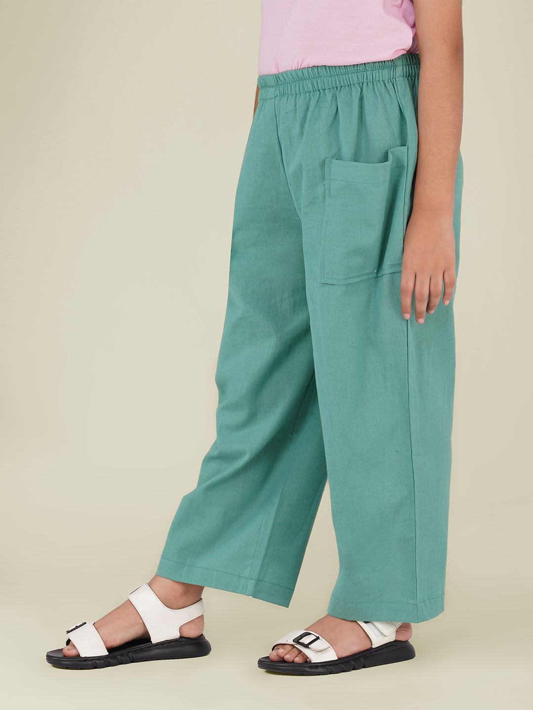 Kids Mint Green Cotton Trouser