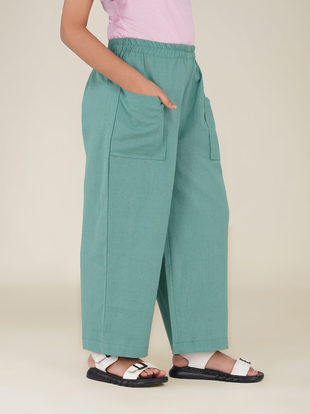 Kids Mint Green Cotton Trouser