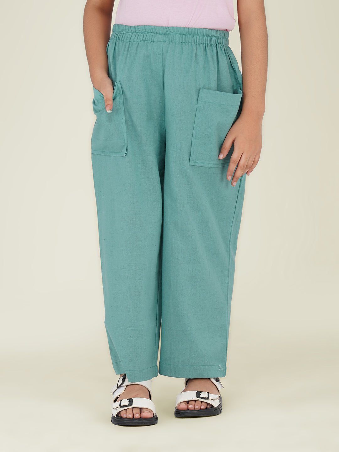 Kids Mint Green Cotton Trouser