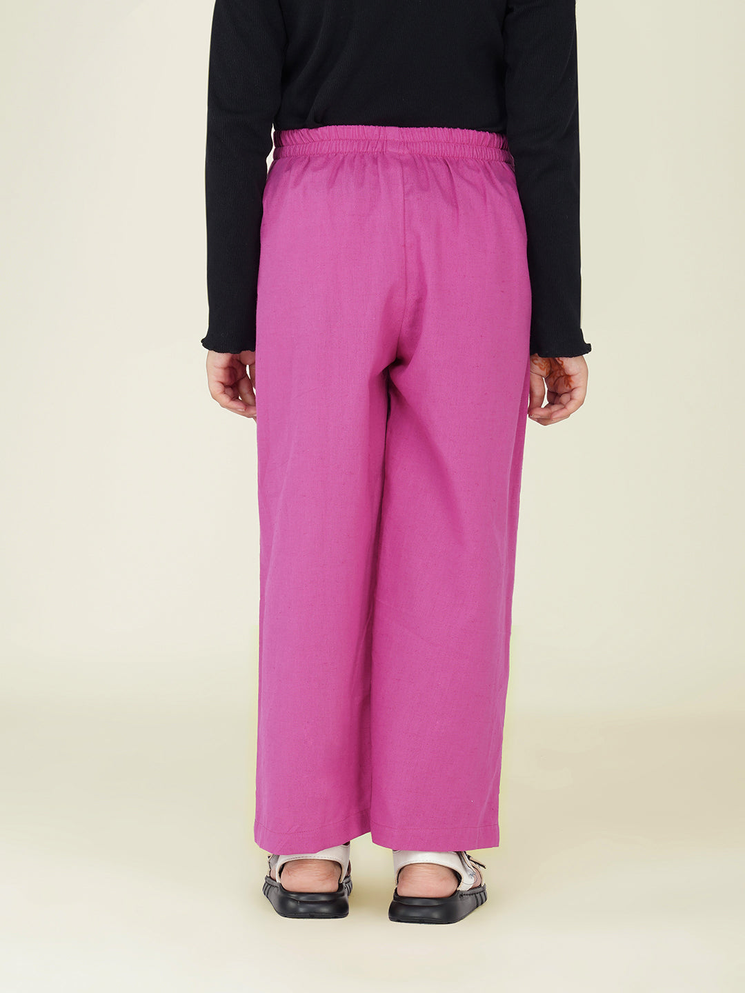 Kids Pink Cotton Trouser