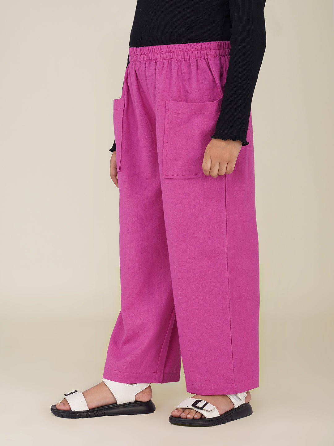 Kids Pink Cotton Trouser