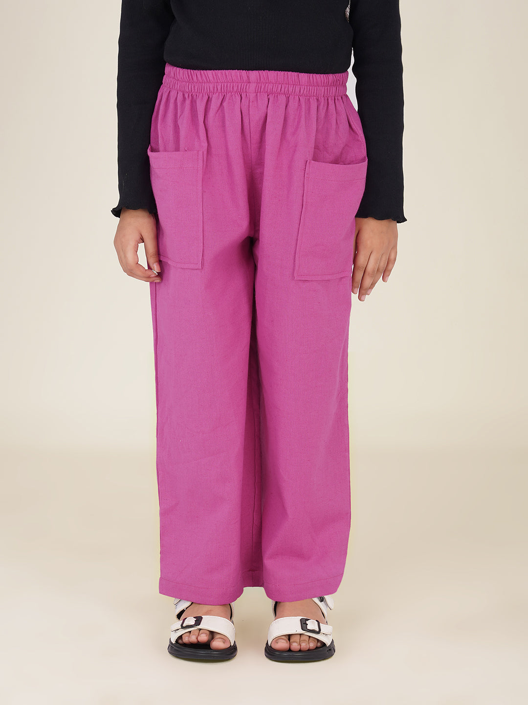 Kids Pink Cotton Trouser