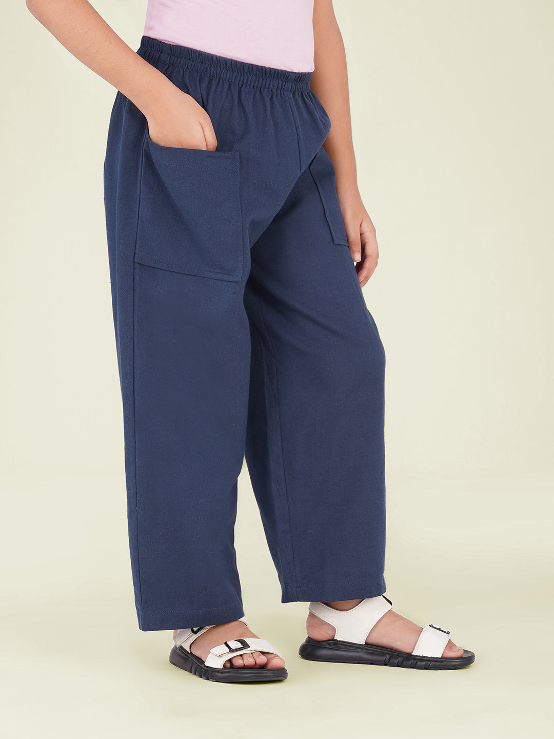 Kids Teal Green Cotton Trouser