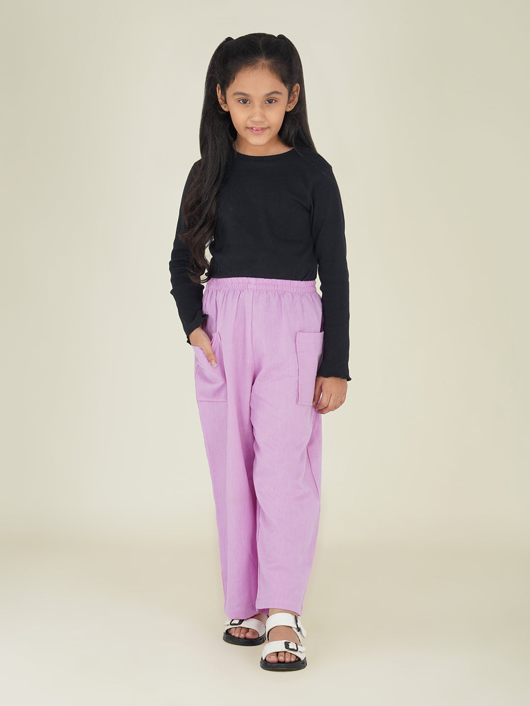 Kids Lavender Cotton Trouser