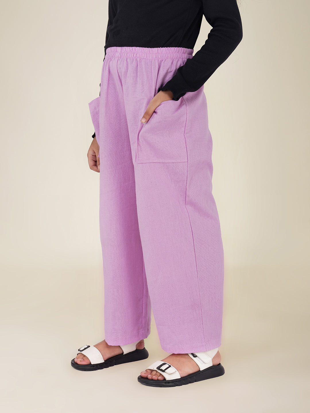 Kids Lavender Cotton Trouser