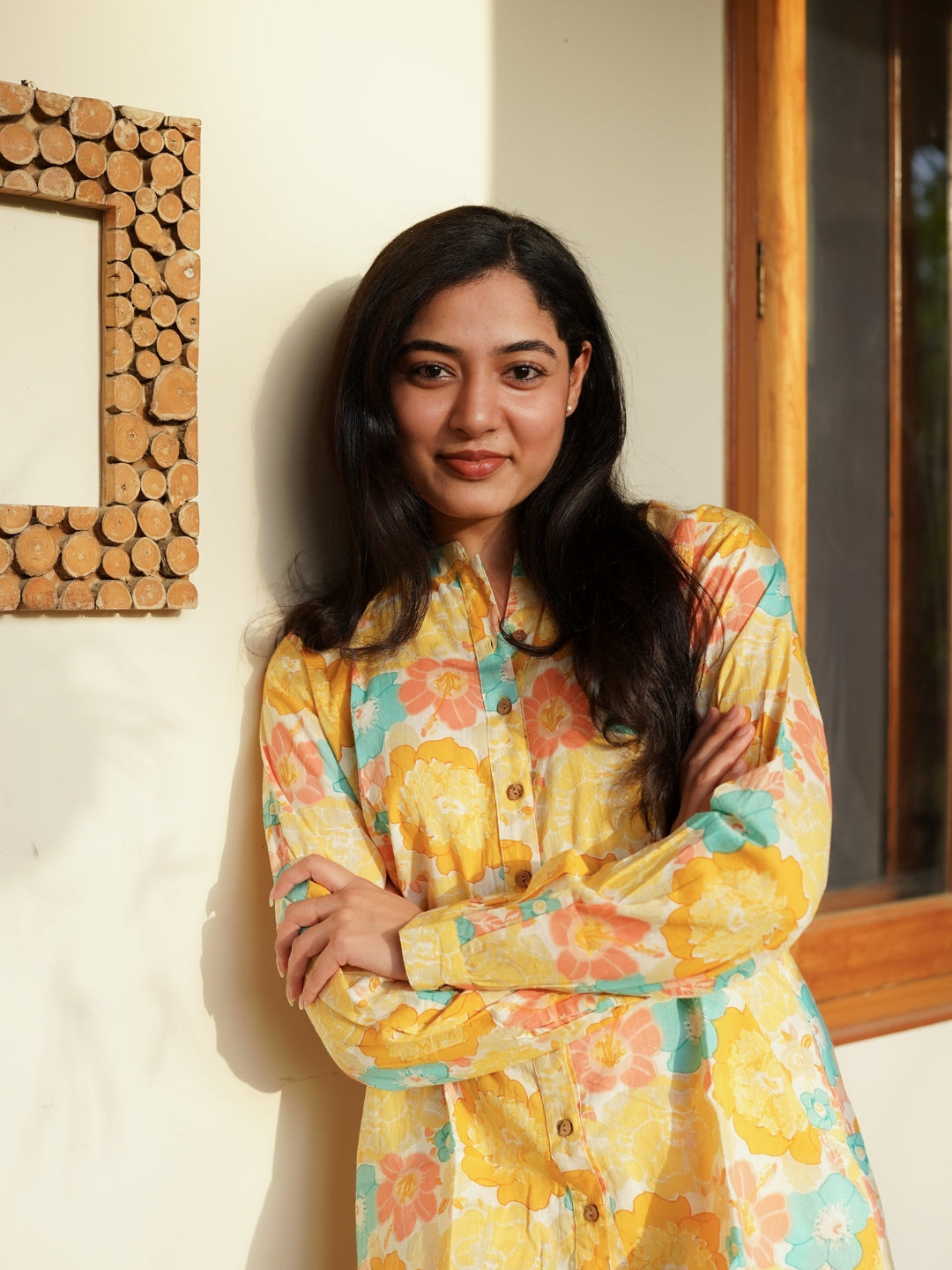 Yellow Printed Cotton Co-ord Set