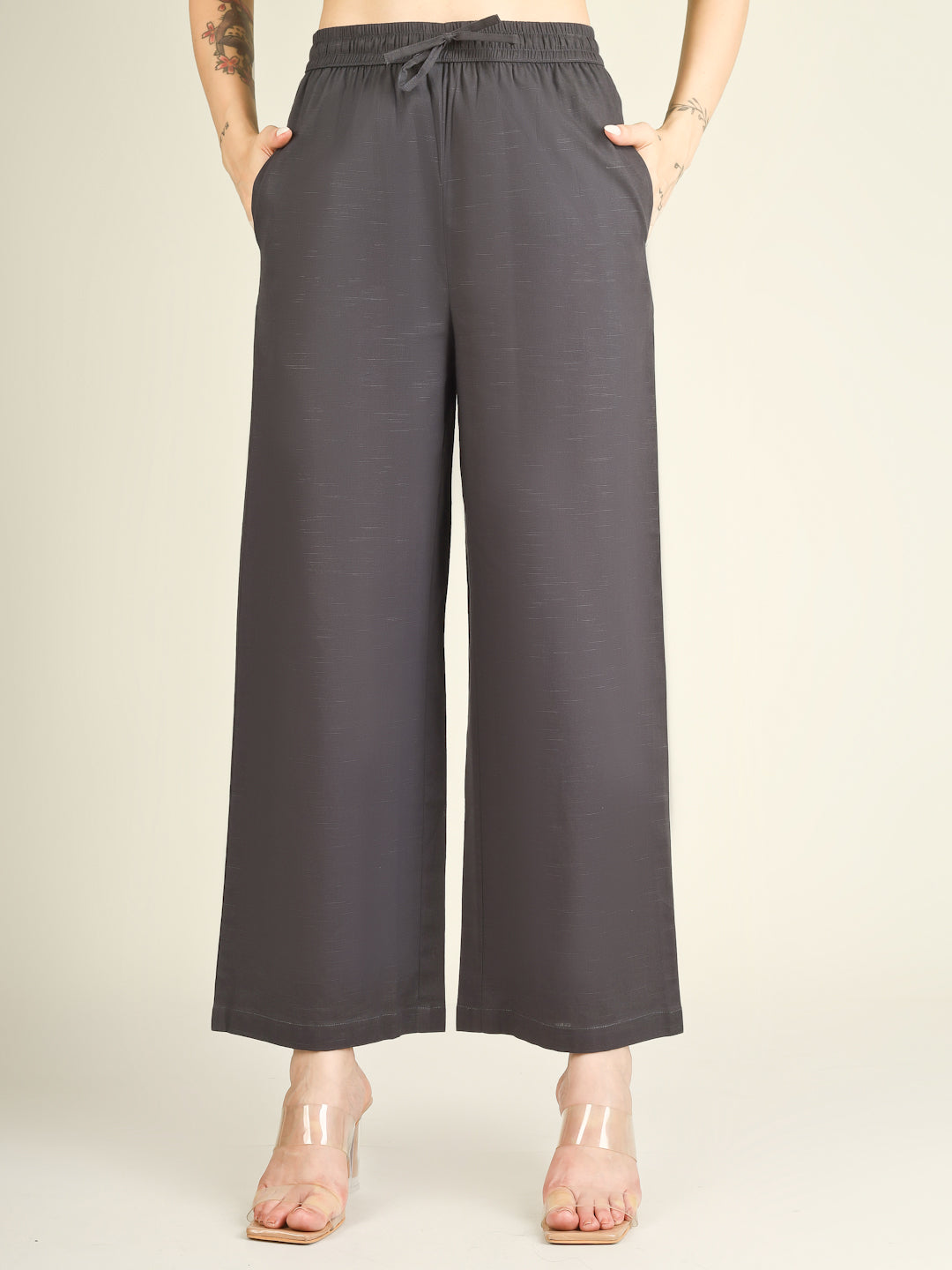 Slate Grey Premium Cotton Linen Trouser