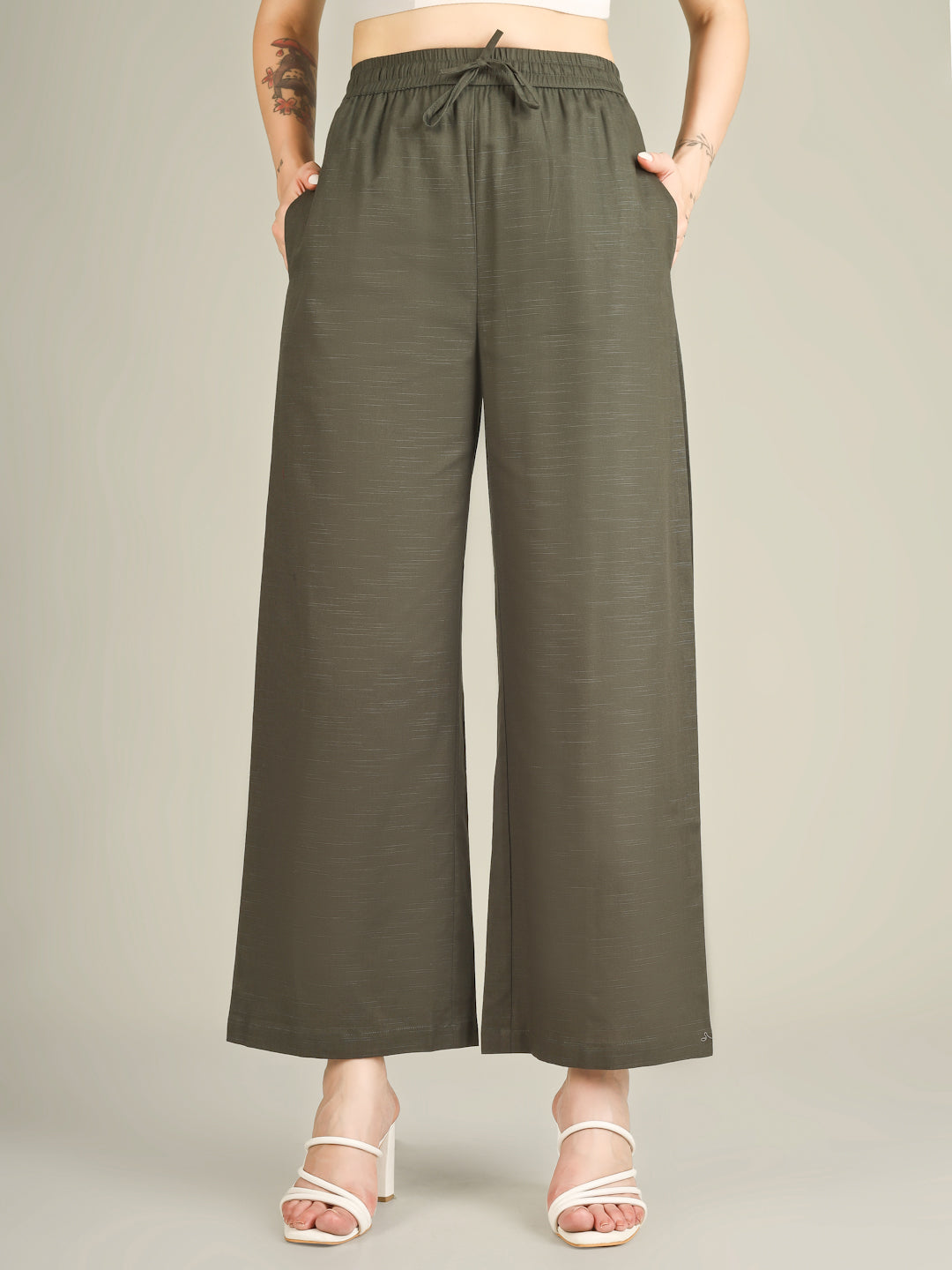 Forest Green Premium Cotton Linen Trouser