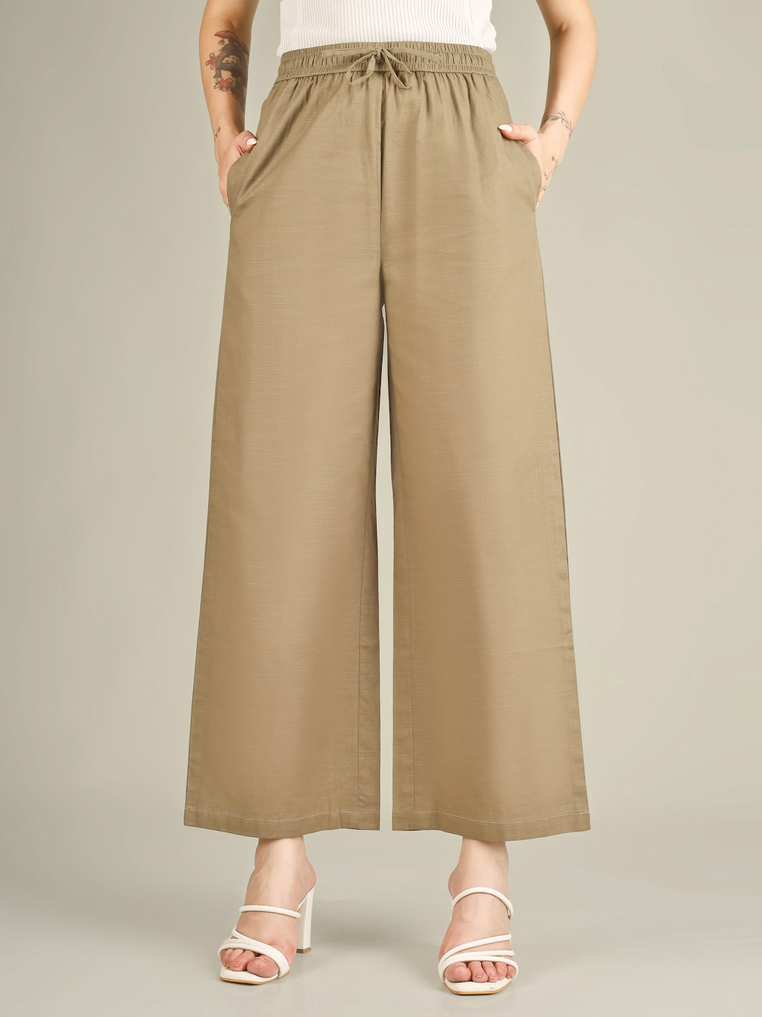 Khaki Green Premium Cotton Linen Trouser