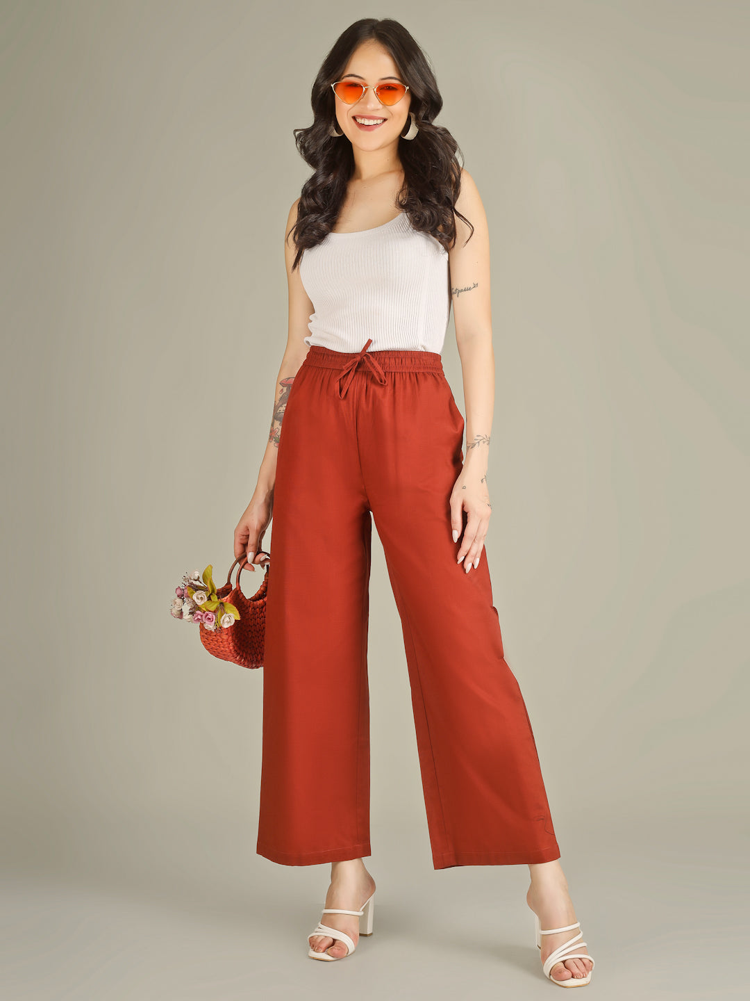 Rust Premium Cotton Linen Trouser