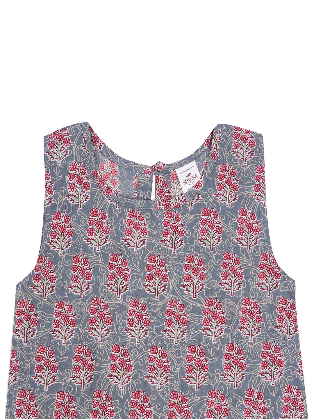 Kids Sleeveless Cotton Top (Steel Blue)