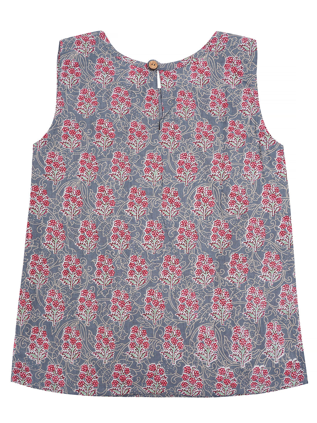 Kids Sleeveless Cotton Top (Steel Blue)