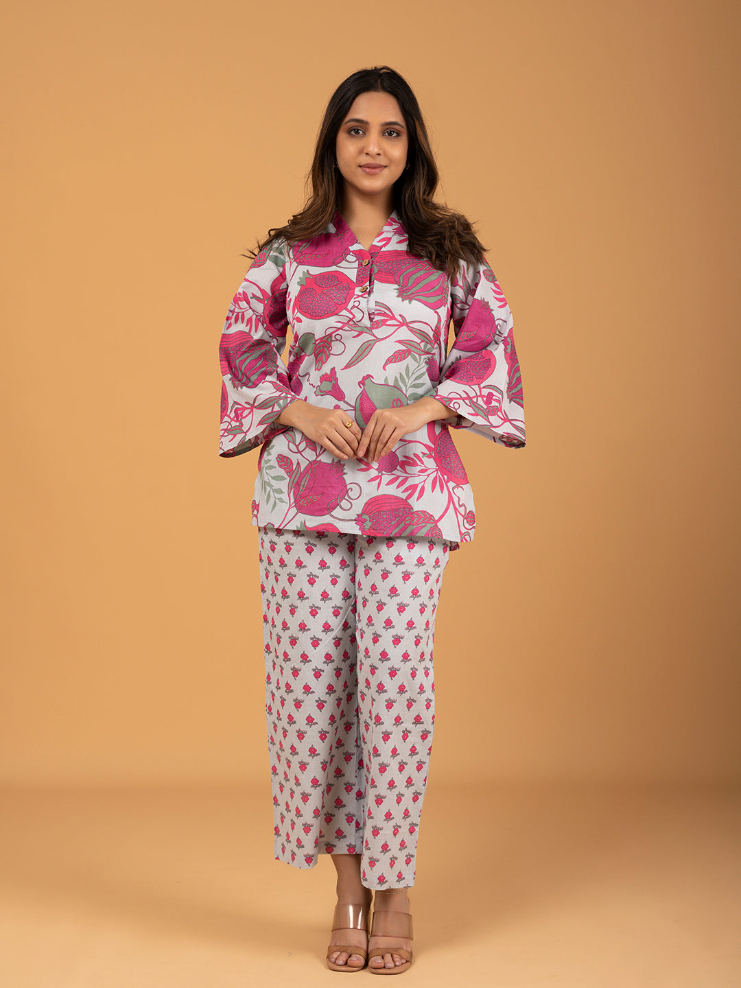 Sky Blue Printed Cotton Co-ord Set