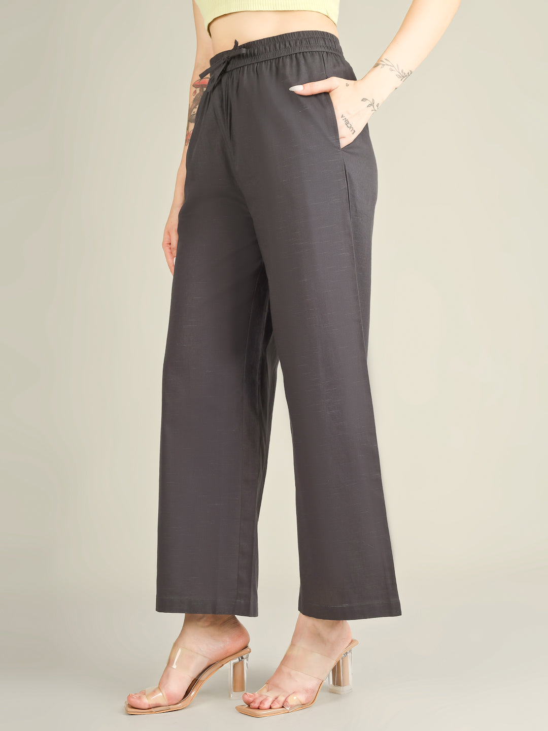 Slate Grey Premium Cotton Linen Trouser