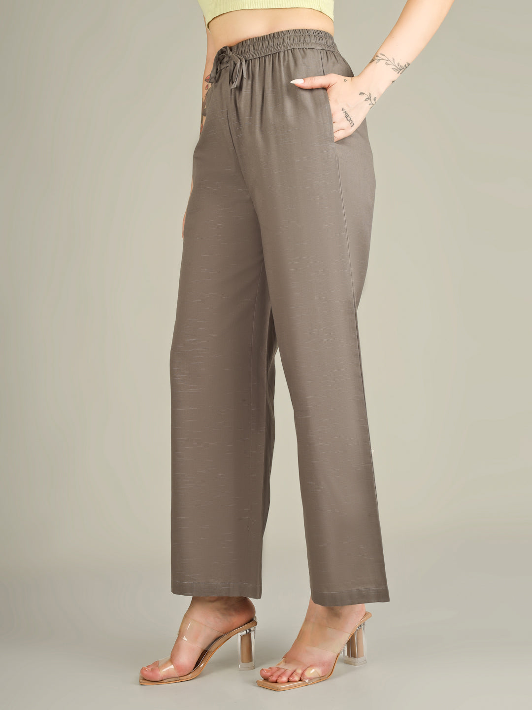 Grey Premium Cotton Linen Trouser