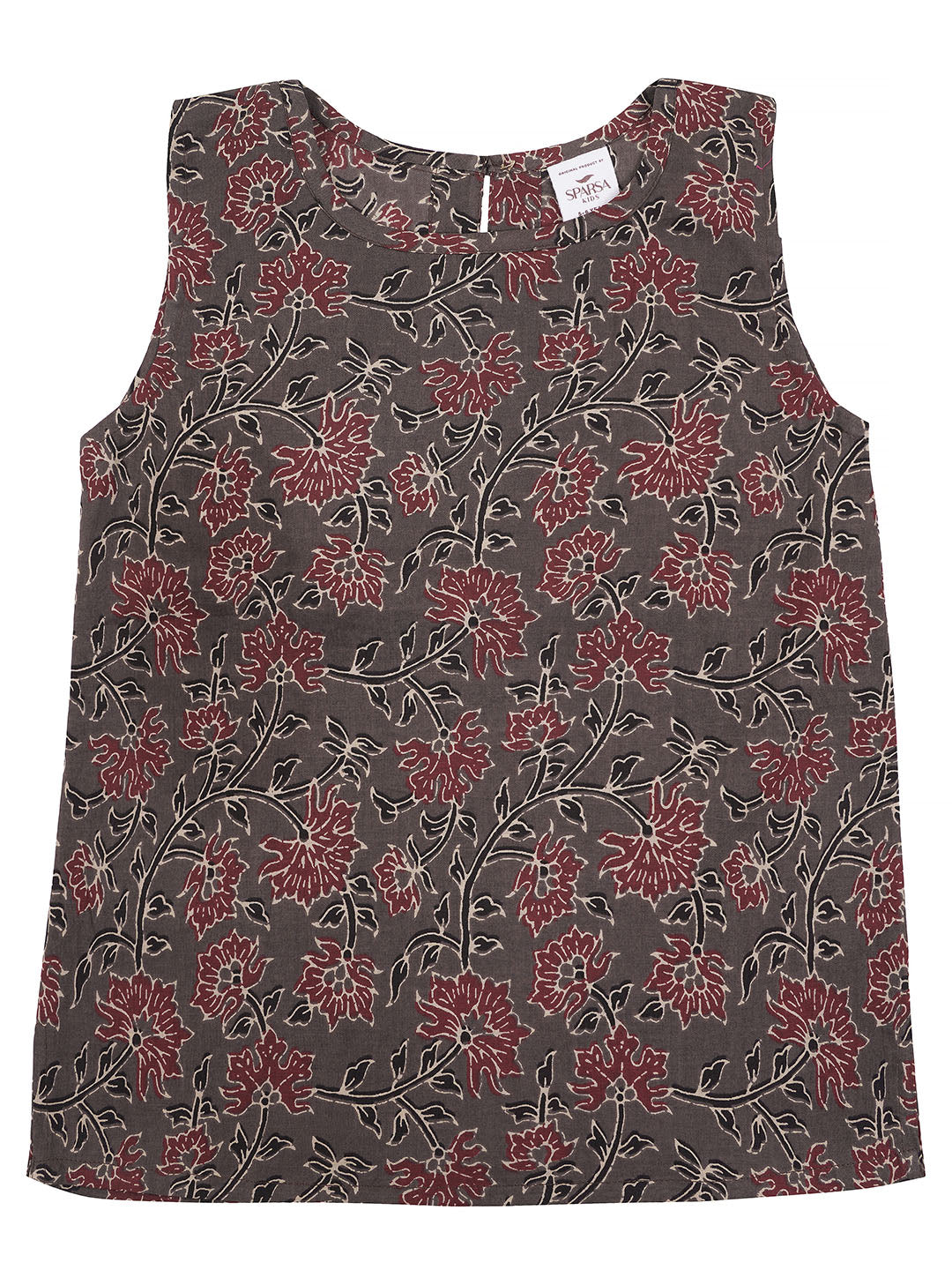 Kids Sleeveless Cotton Top (Grey)
