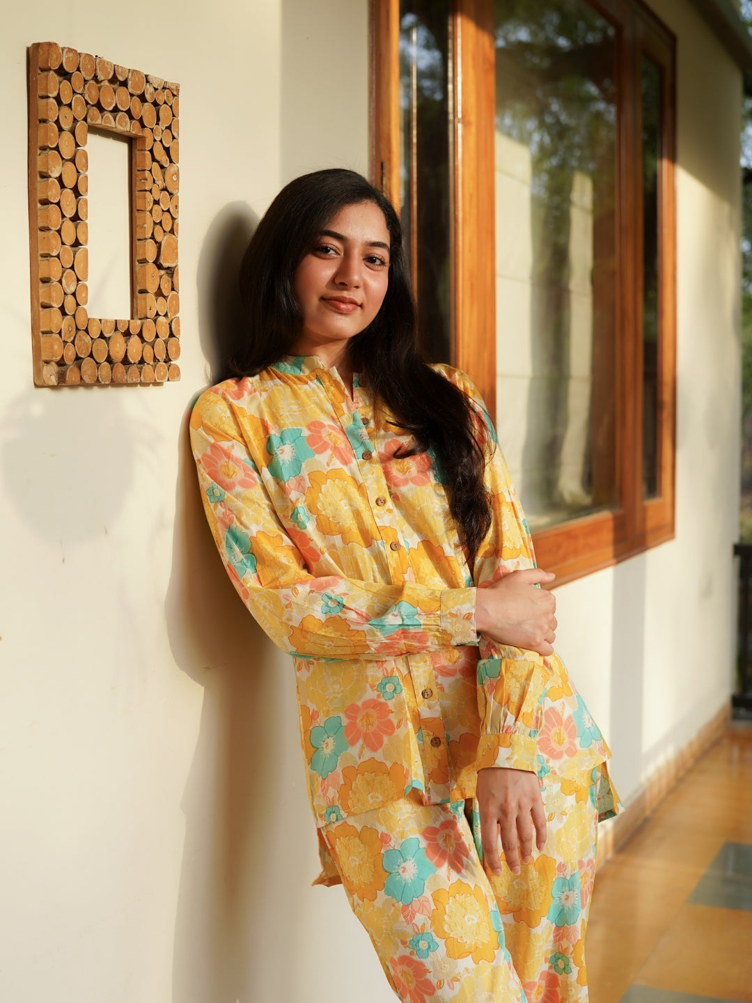 Yellow Printed Cotton Co-ord Set