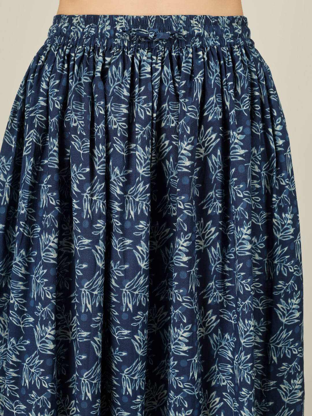 Black Printed Cotton Maxi Skirt