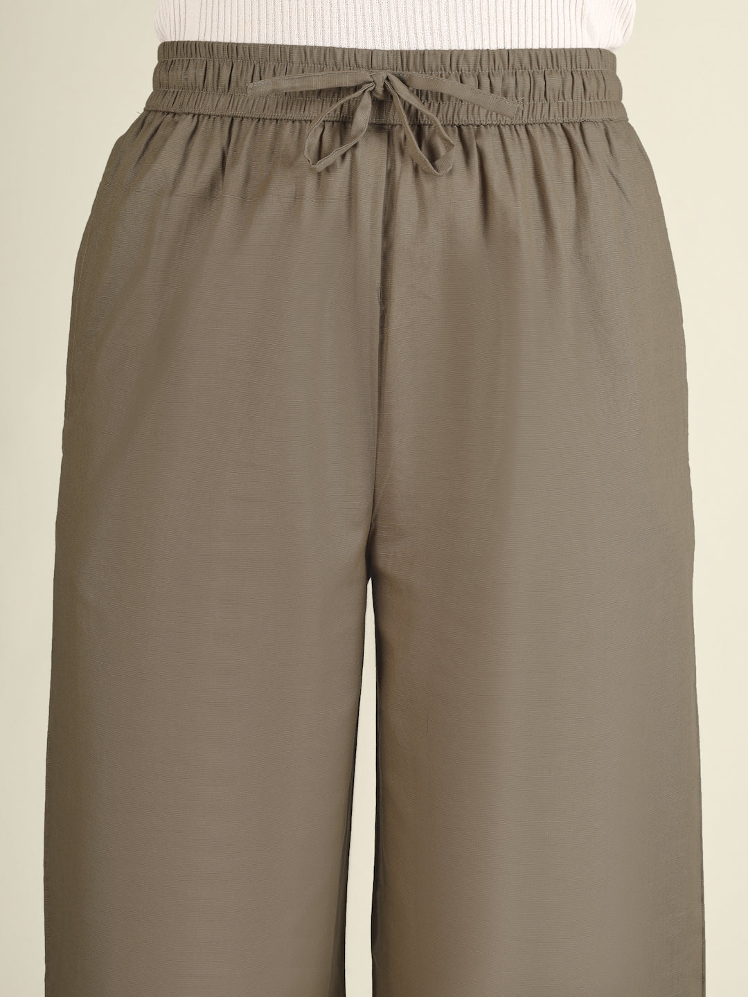 Khaki Green Premium Cotton Linen Trouser
