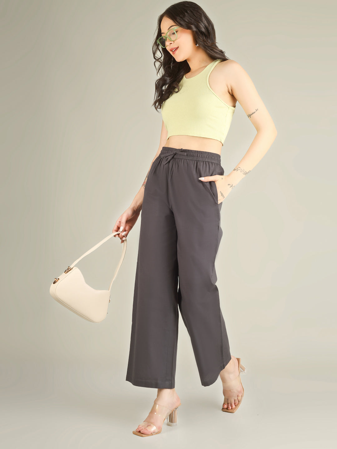 Slate Grey Premium Cotton Linen Trouser