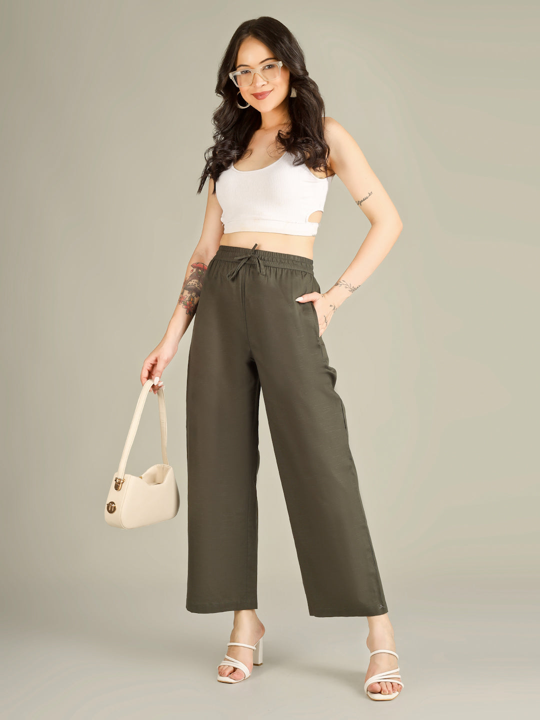 Forest Green Premium Cotton Linen Trouser