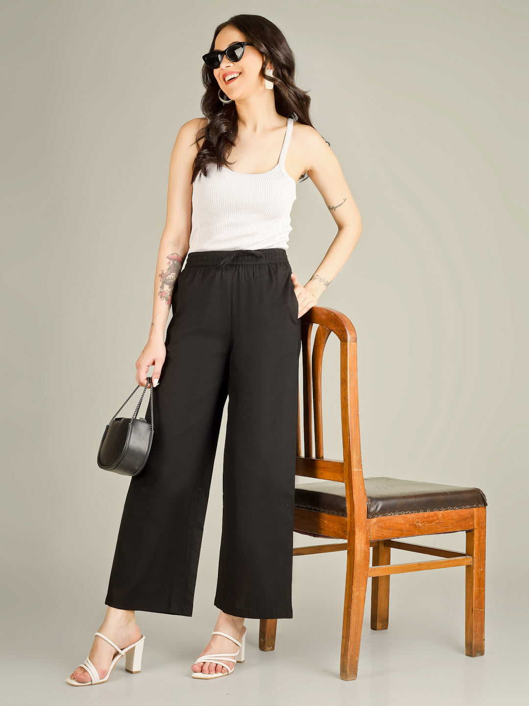 Black Premium Cotton Linen Trouser