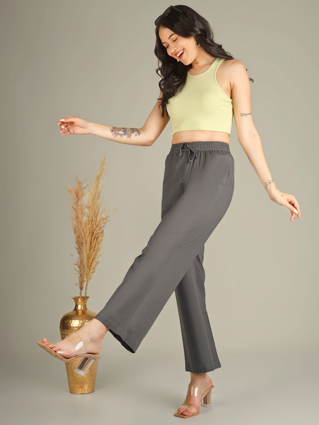 Grey Premium Cotton Linen Trouser