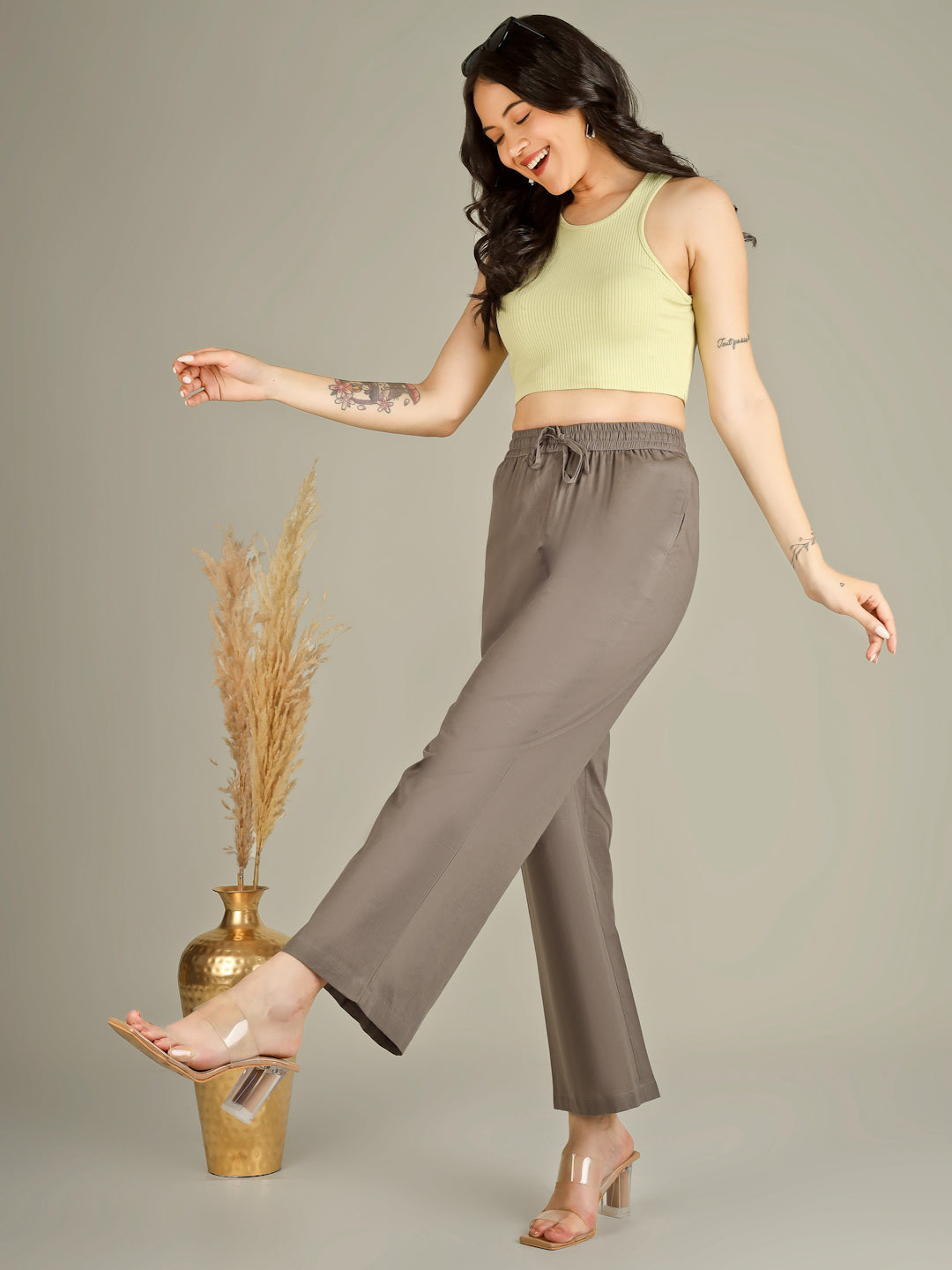 Grey Premium Cotton Linen Trouser