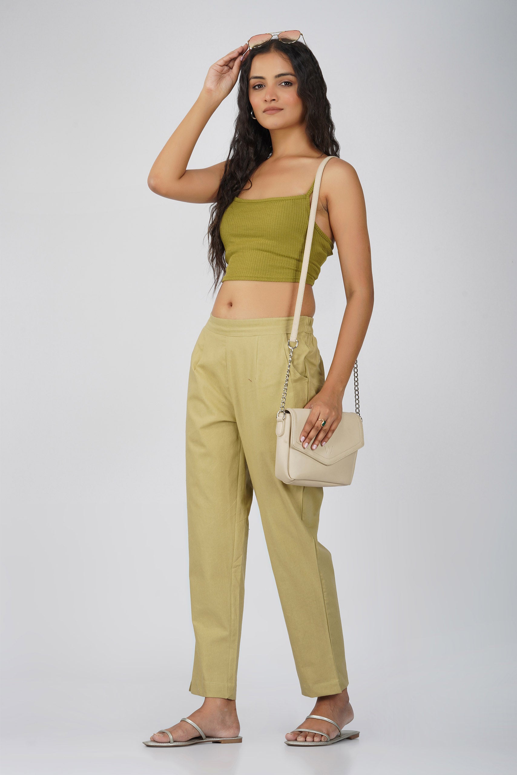 Chikoo Cotton Trouser for Women