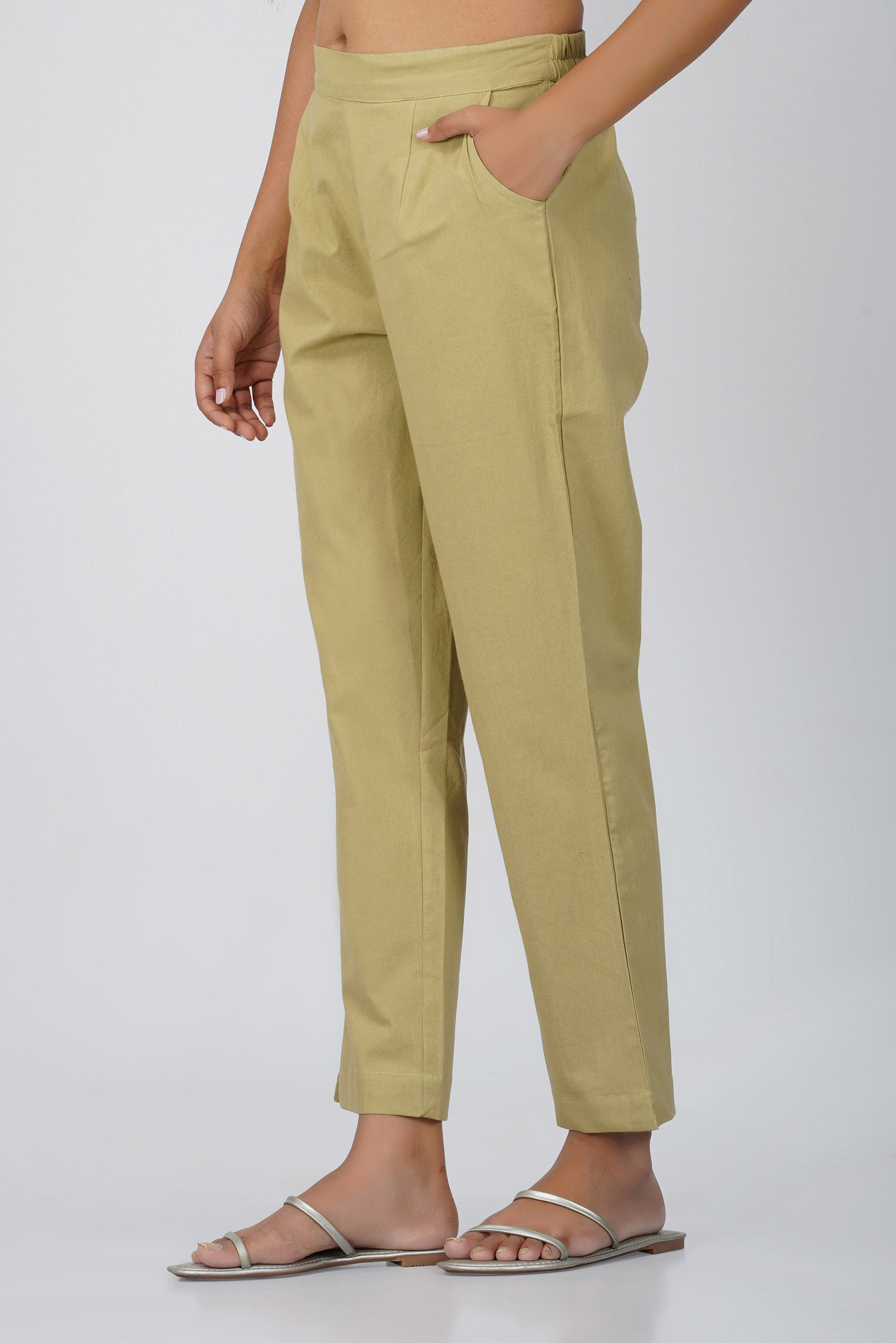 Chikoo Cotton Trouser for Women
