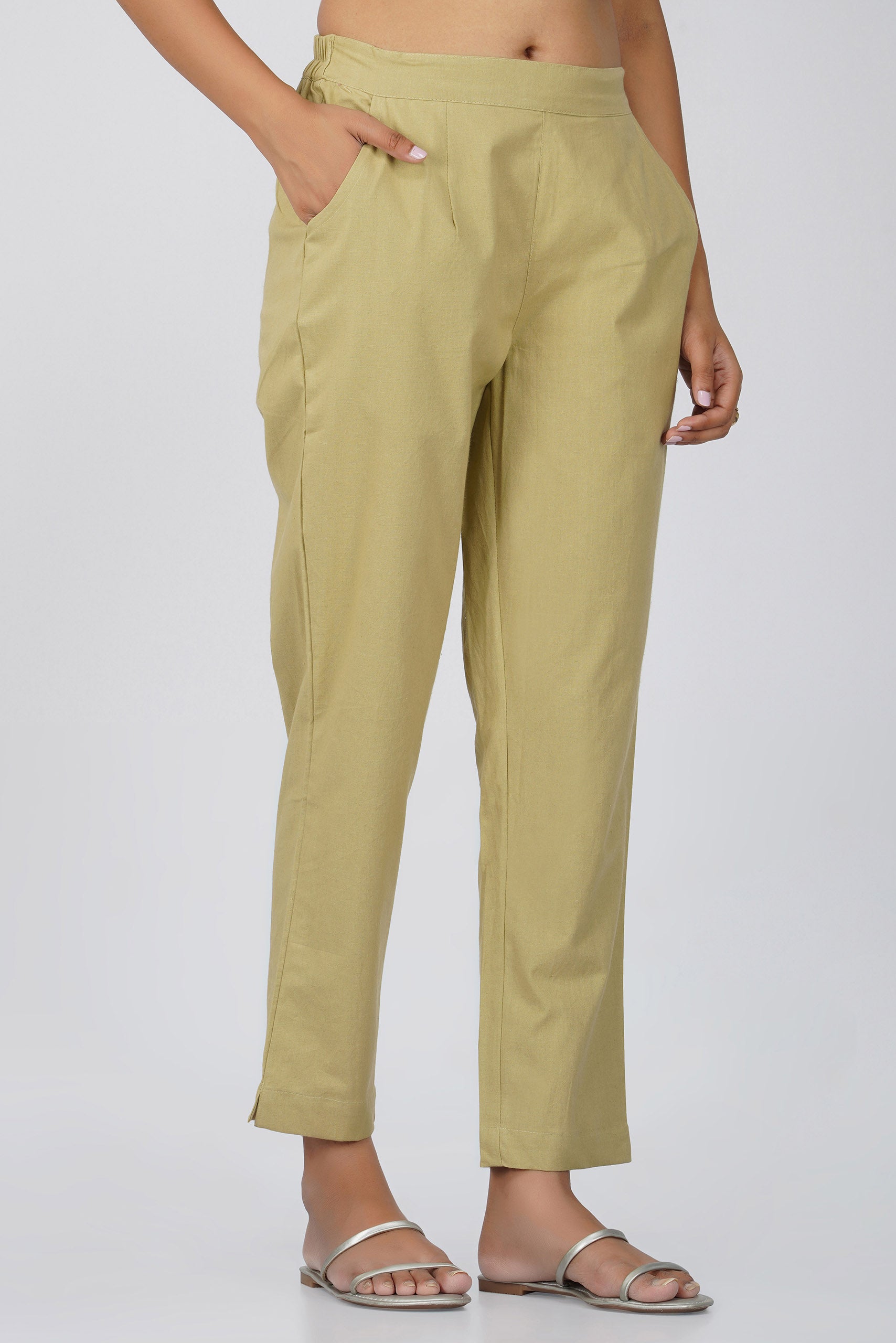 Chikoo Cotton Trouser for Women