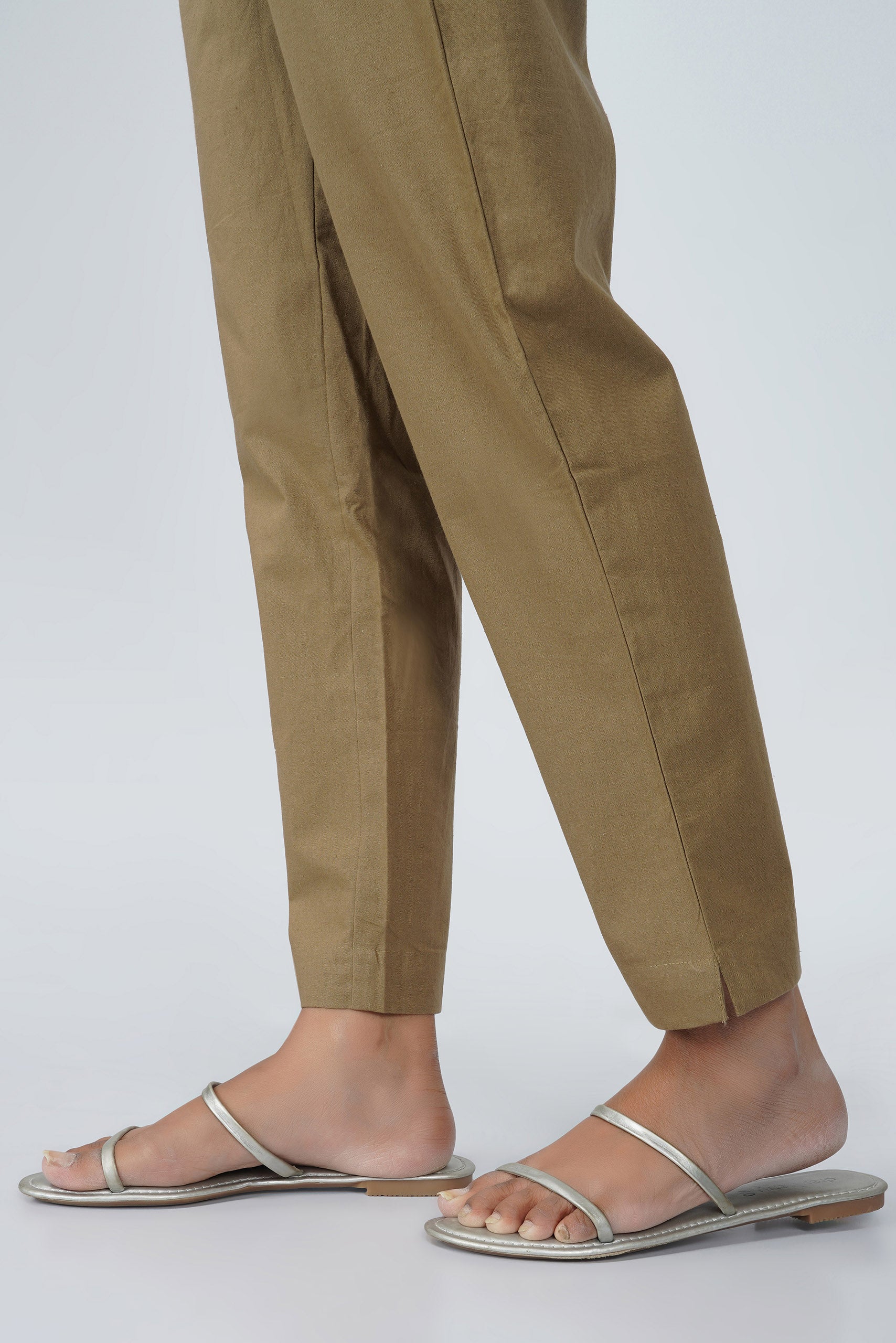 Dark Chikoo Cotton Trouser for Women