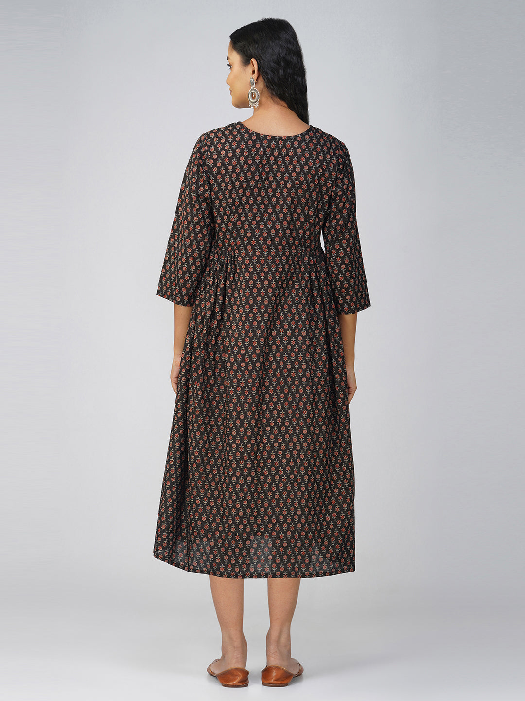 Black Flared Cotton Dress