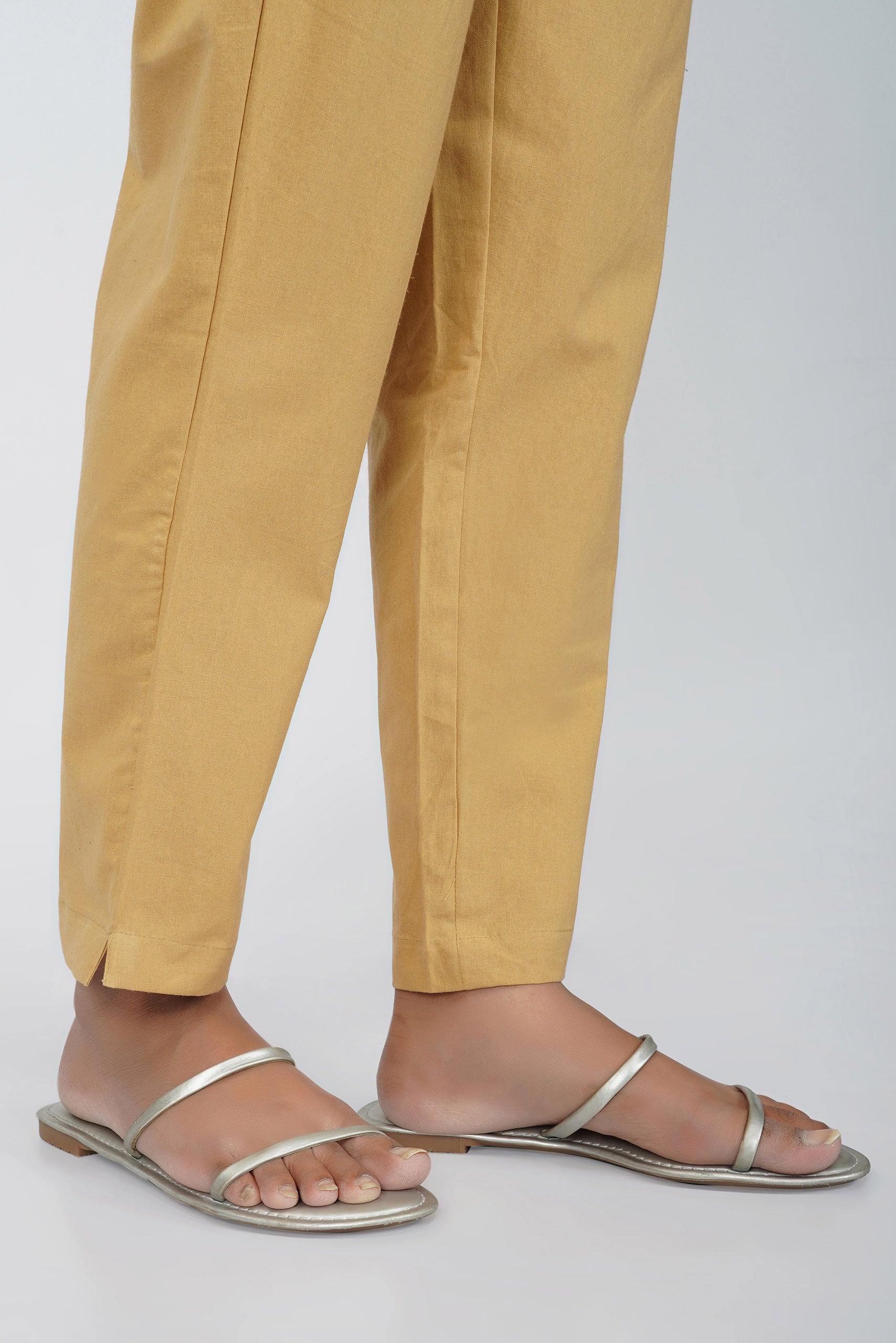 Golden Chikoo Cotton Trouser for Women