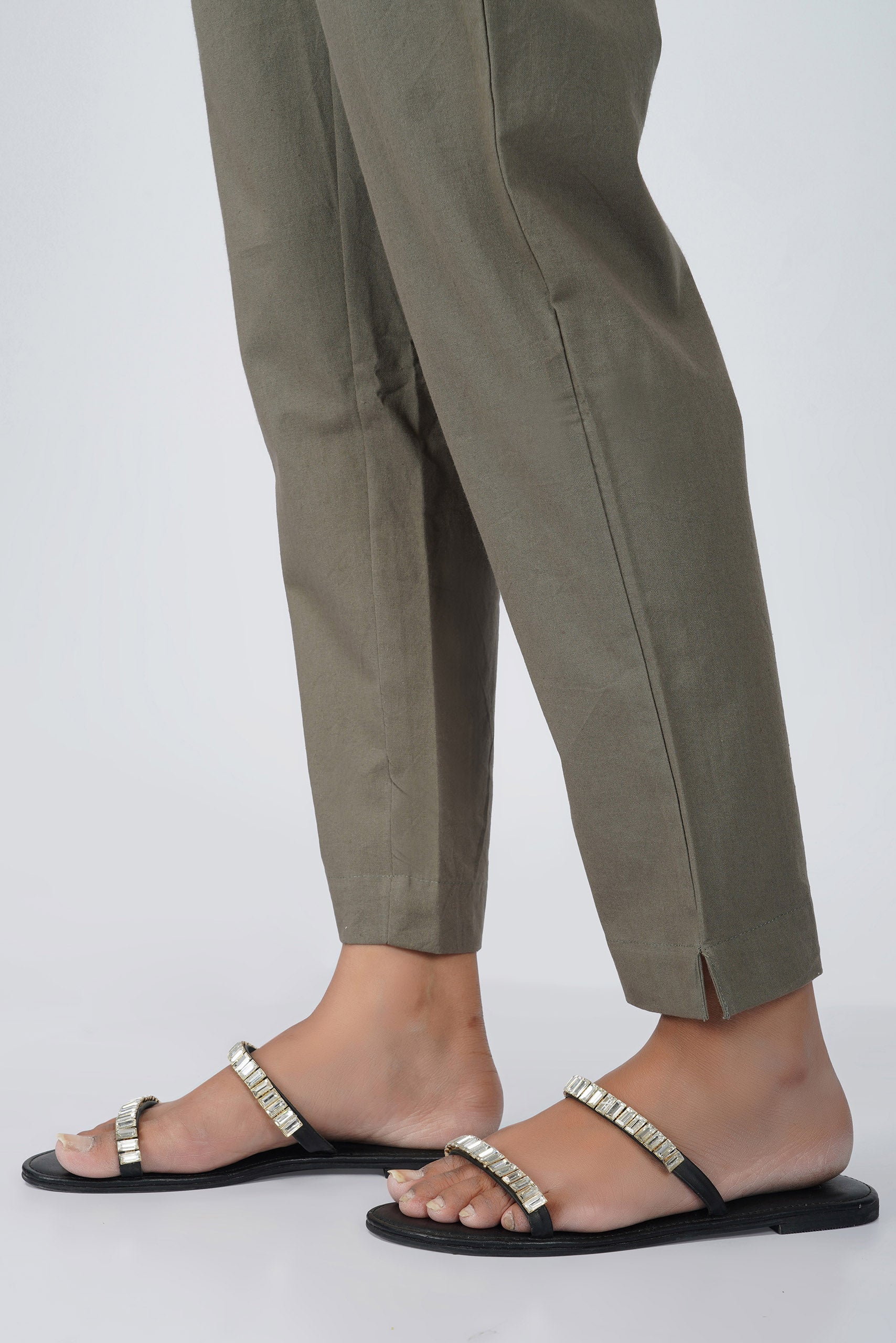 Grey Cotton Trouser for Women