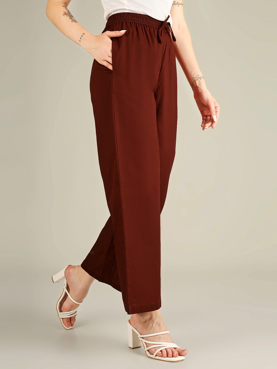 Rust Premium Cotton Linen Trouser