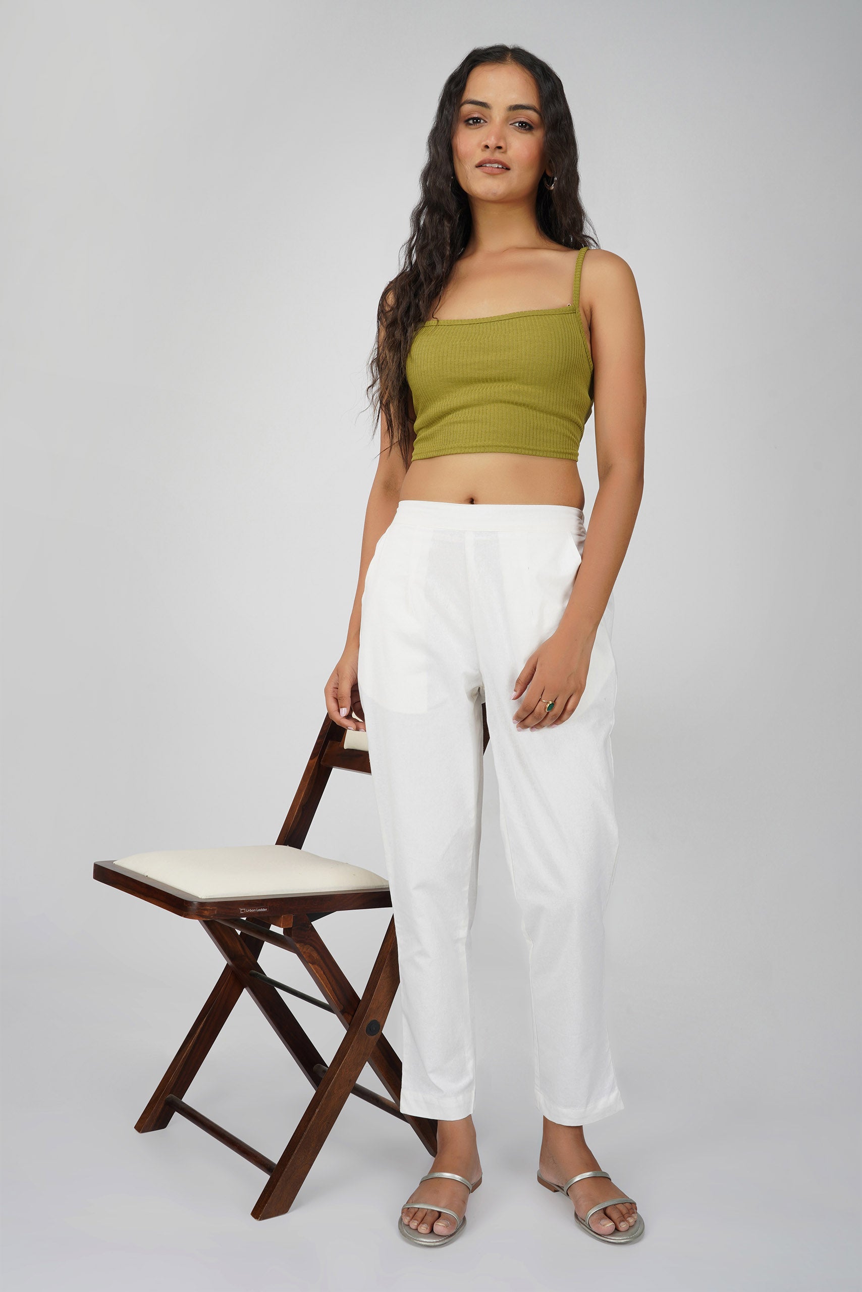 Off-White Cotton Trouser for Women