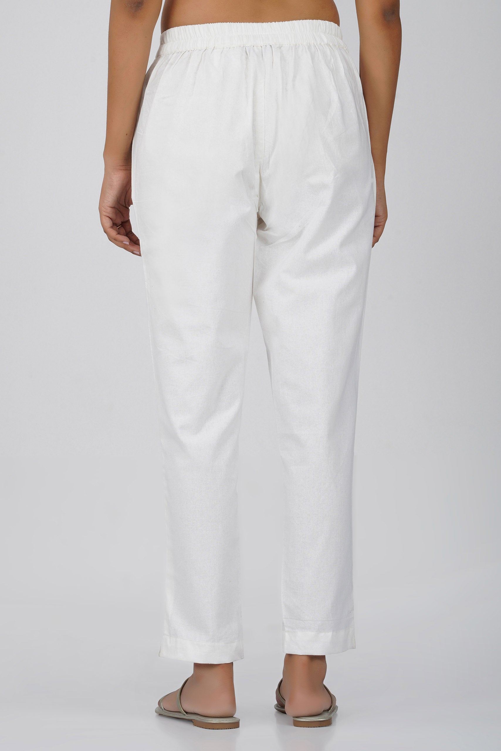 Off-White Cotton Trouser for Women
