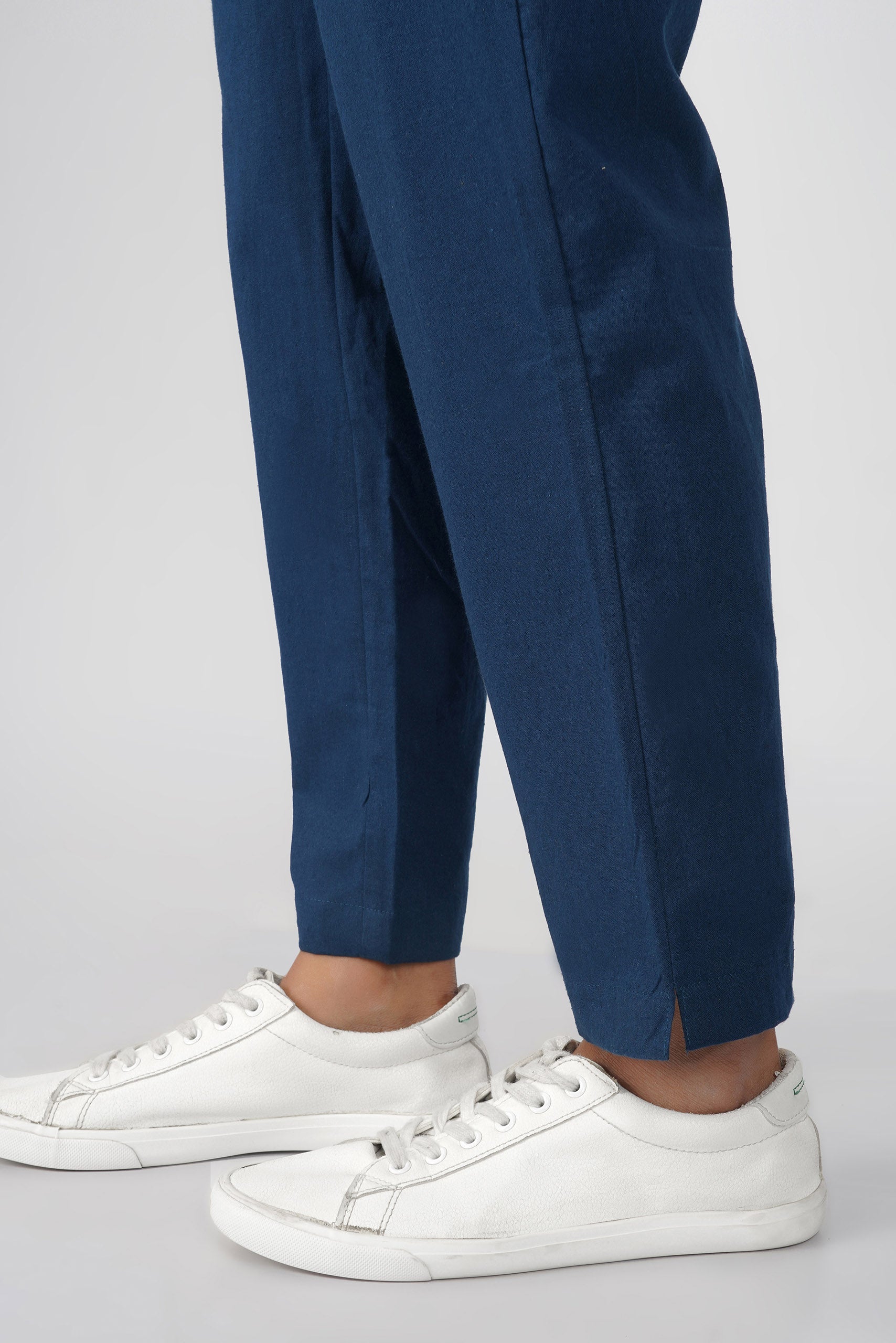 Peacock Blue Cotton Trouser for Women
