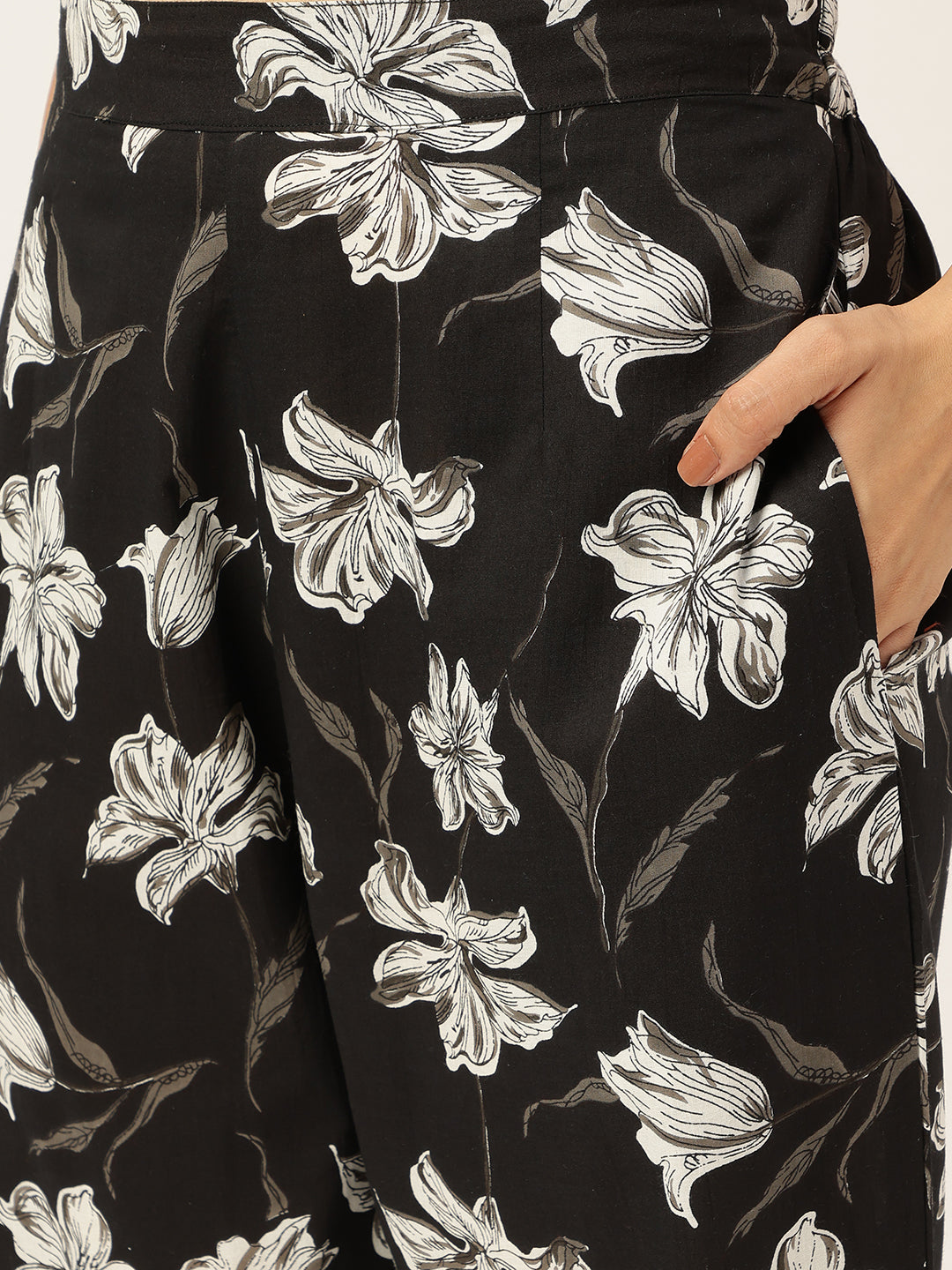 Black Printed Cotton Co-ord Set