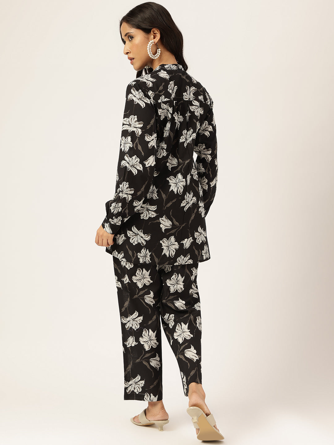 Black Printed Cotton Co-ord Set