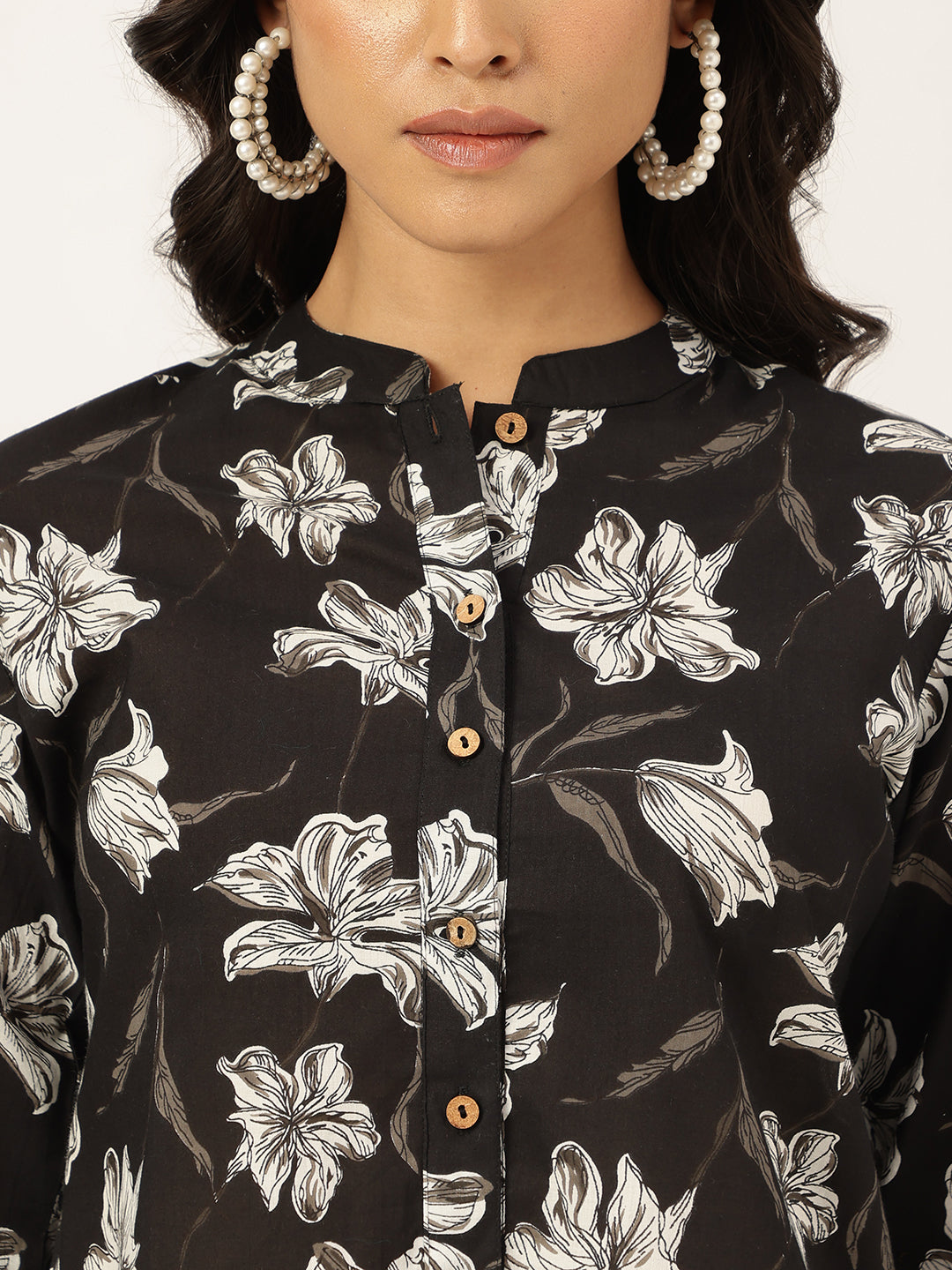 Black Printed Cotton Co-ord Set